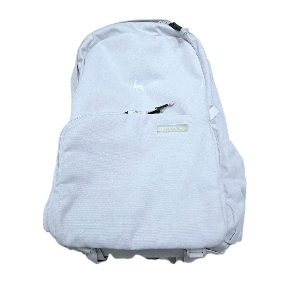 Brevite Backpack Laptop Compartment School Book Bag White